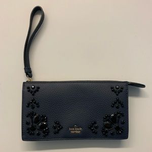 Navy Blue Kate Spade New York Embellished Wristlet Wallet